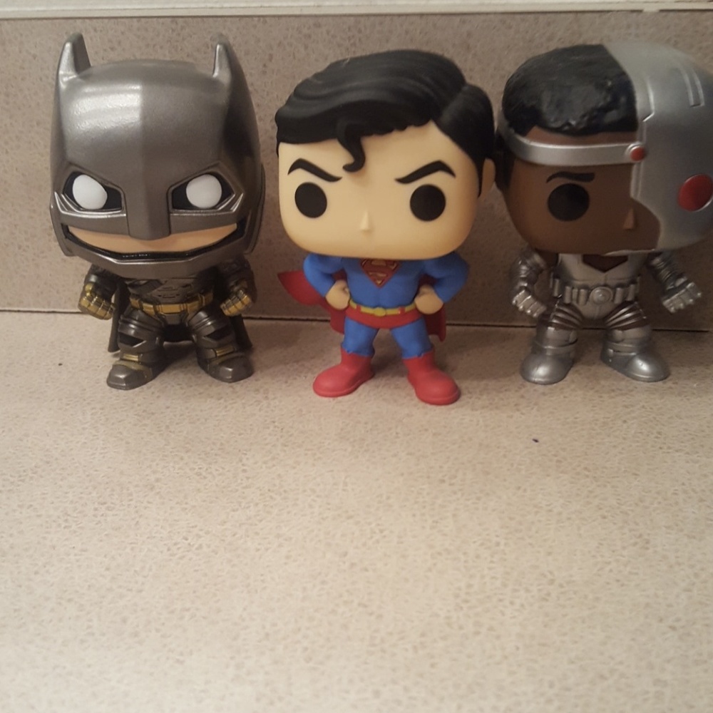 Batman, Superman, Cyborg Funko Pops
